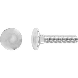 Bullone a testa tonda zincato LUX M6 x 20 mm con filettatura completa, 100 pezzi.