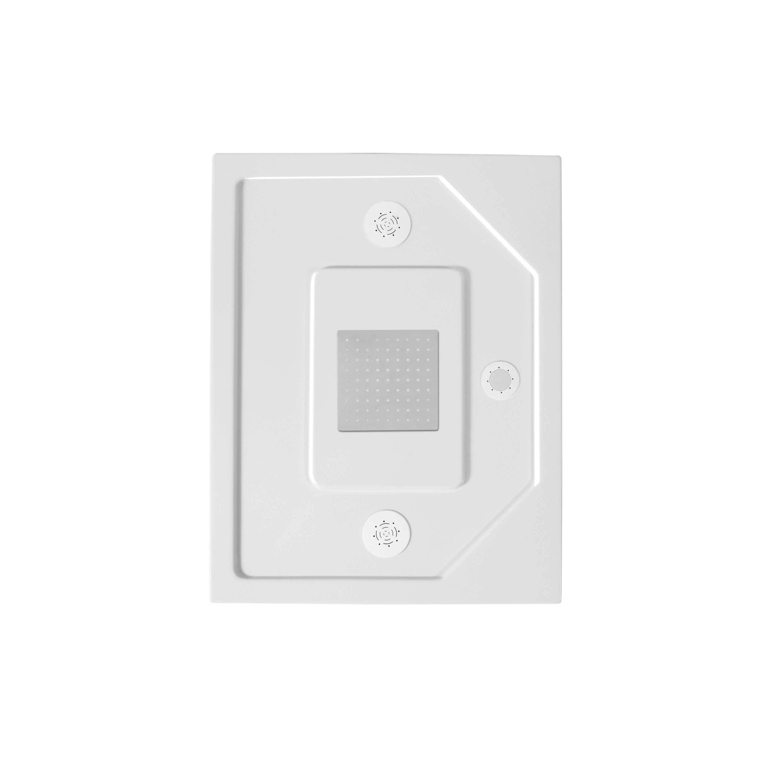 Piatto doccia idromassaggio t.b.t. bianco con getti e copertura quadrata.