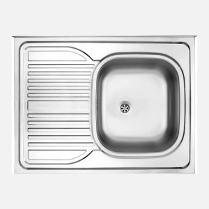 Lavello appoggio 1 vasca quadrata gocciolatoio sx  Guantánamo acciaio inox