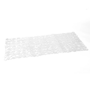 Tappetino doccia trasparente con ventose per una presa sicura, accessorio per doccia.