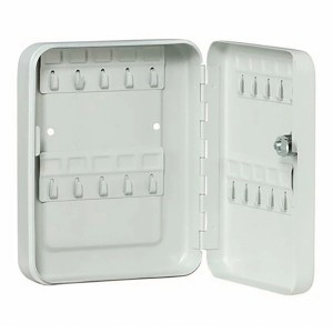 Armadietto portachiavi Burg Wächter Favor KC 20 aperto, grigio chiaro, con 20 ganci.