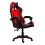 Sedia da gaming nera e rossa.