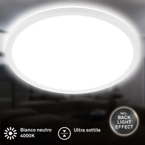 Plafoniera LED rotonda Slim Case 3000lm 4000K Ø 42 cm Bianca