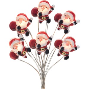 Catena luminosa Babbo Natale 20 LED luce multicolore 1,90 m