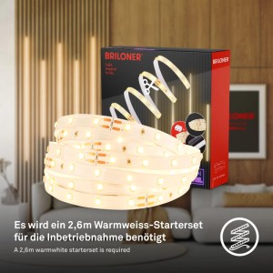 Briloner Striscia LED set di estensione per pannelli, 2.6m, bianco caldo. Espansione per pannelli acustici.