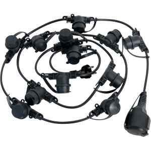 Cavo nero per lampada t.b.t. con connessioni multiple per lampade, accessori per lampade.