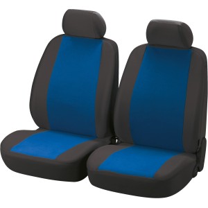 Set da 2 coprisedili anteriori OBI Classic blu per auto, protezione ideale e compatibile con airbag laterali.