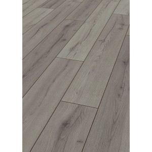 Pavimento laminato chiaro effetto legno, ideale per ambienti domestici.