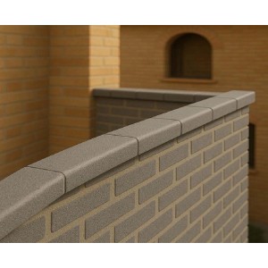 Dettaglio di una copertura murale grigia su un muro di mattoni. Categoria: Piastrelle per pavimenti.