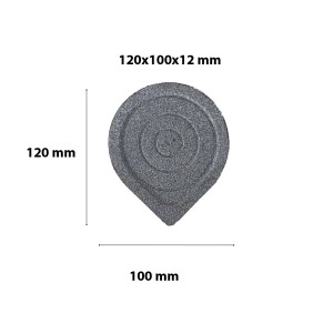 Ritaglio grigio per lavatrice con dimensioni 120x100x12 mm per accessori.