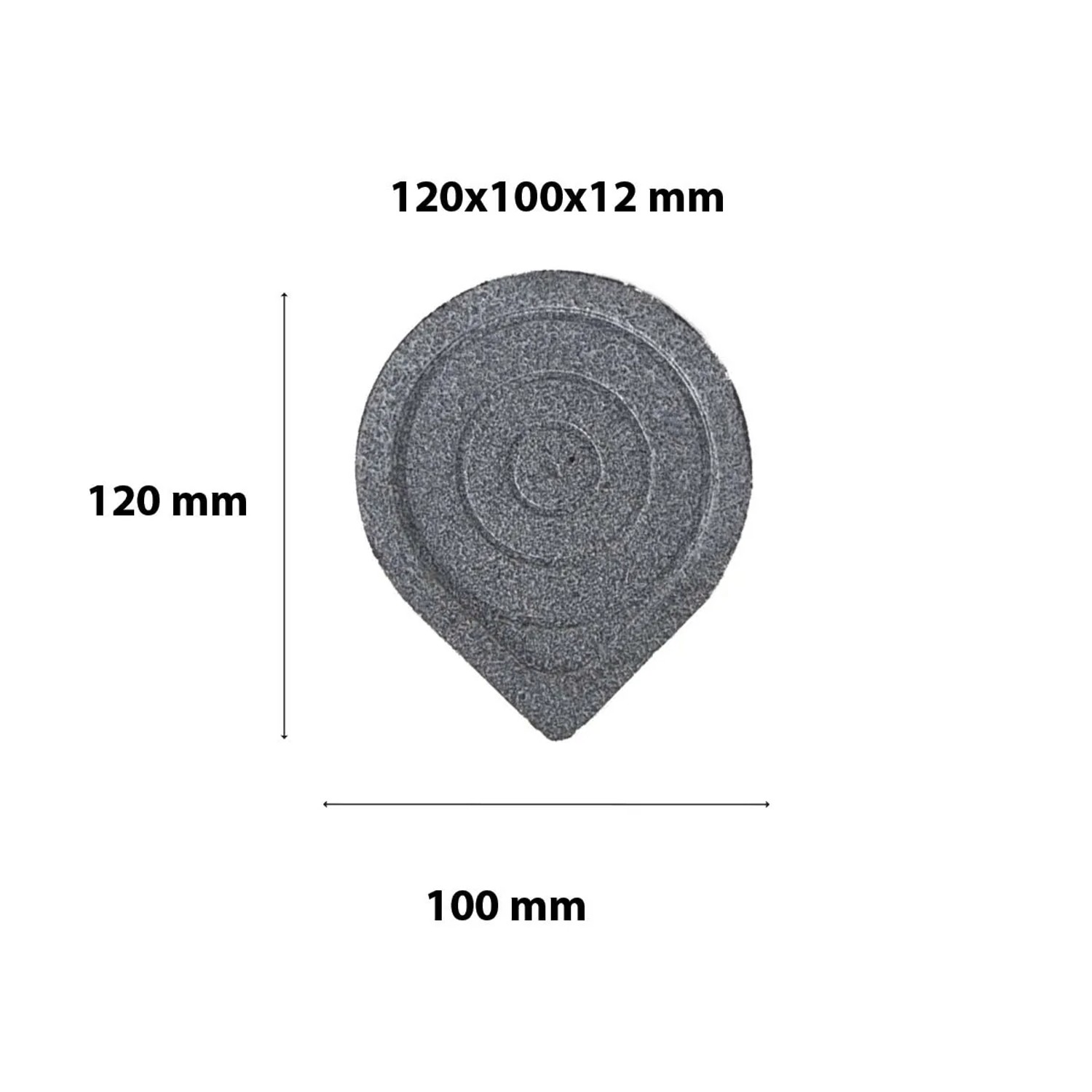 Ritaglio grigio per lavatrice con dimensioni 120x100x12 mm per accessori.