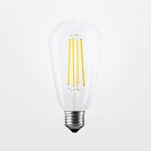 Lampadina LED E27 trasparente con filamento per illuminazione d'atmosfera.