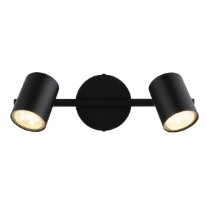 Faretto 2 luci Globo Walters 284x90 mm nero satinato