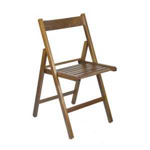 Sedia pieghevole a listelli in legno 48x43x79 cm noce