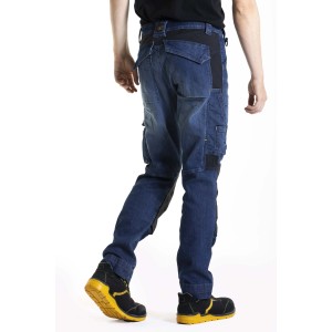 Pantaloni da lavoro t.b.t. blu con tasche e rinforzi neri.