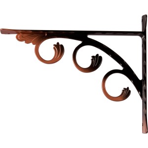 Mensola decorativa t.b.t. in bronzo e nero per scaffali a muro.