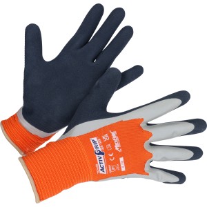 Guanti da lavoro LUX Super Grip taglia 8 con rivestimento in nitrile, blu/arancio.