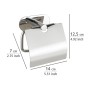 Wenko Porta carta igienica Orea Shine con coperchio, acciaio inox lucido, per montaggio a parete senza forare.