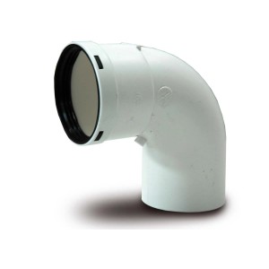 Curva 90° MF per caldaie in PP Ø 60 mm bianco