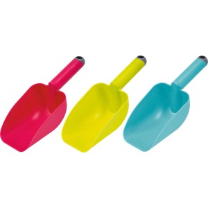 Paletta da giardino, 27 cm, in blu, giallo e rosa, in plastica.