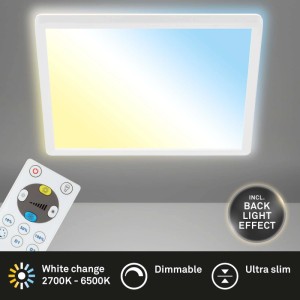 Plafoniera LED Slim 2400lm CCT 2700-6500K 29x29 cm Bianca