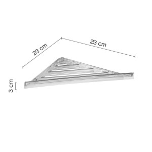 Mensola angolare trasparente t.b.t. per doccia, 23x23x3cm, per riporre accessori doccia.