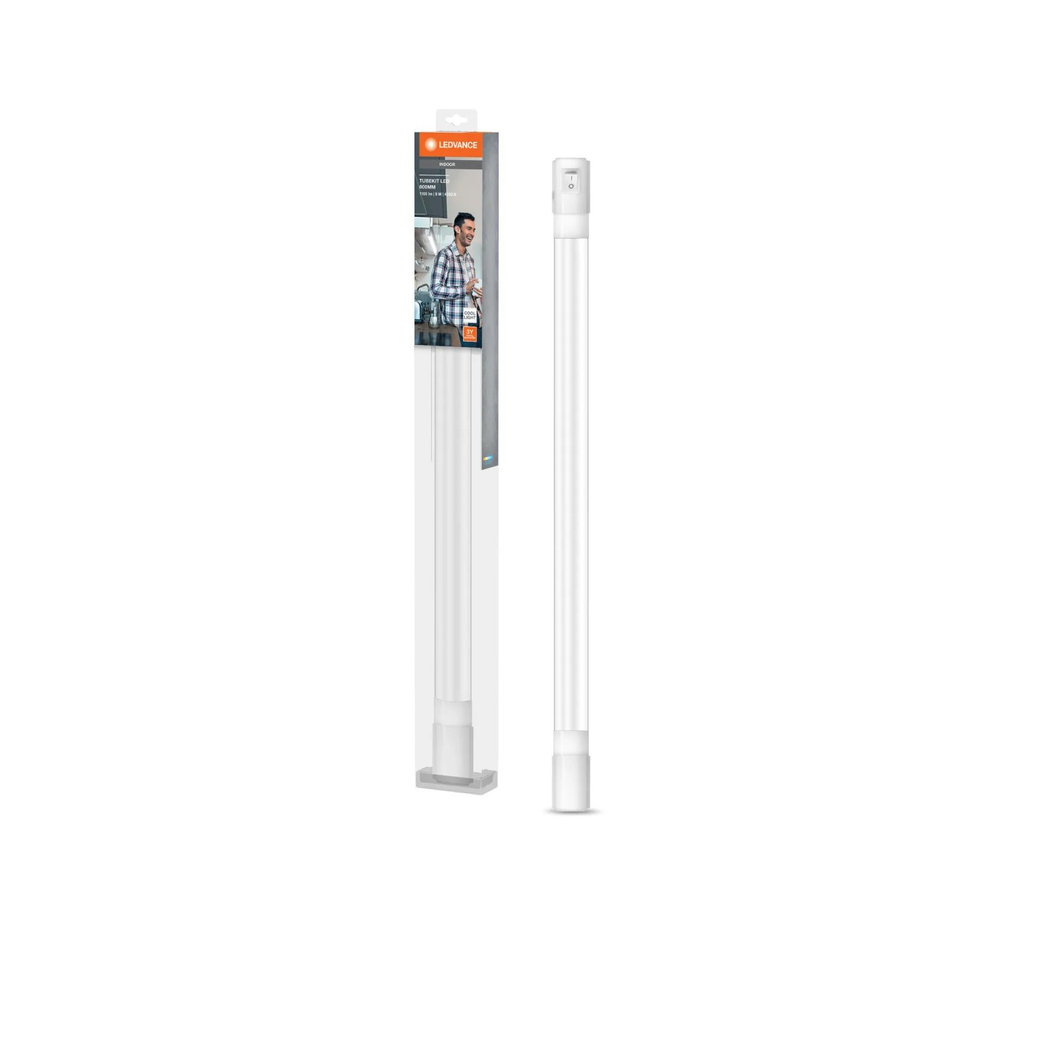 Lampada sottopensile a LED Ledvance TubeKit, 60cm, bianco freddo, con confezione.