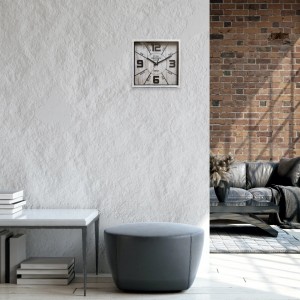 Orologio da parete quadrato in stile vintage, categoria Orologi e sveglie.