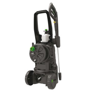 Idropulitrice t.b.t. grigia e verde con ruote.