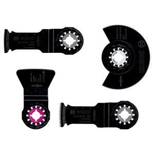 Set Bosch Starlock 4 pezzi per lavori di pavimentazione e installazione. Accessori multiutensile.