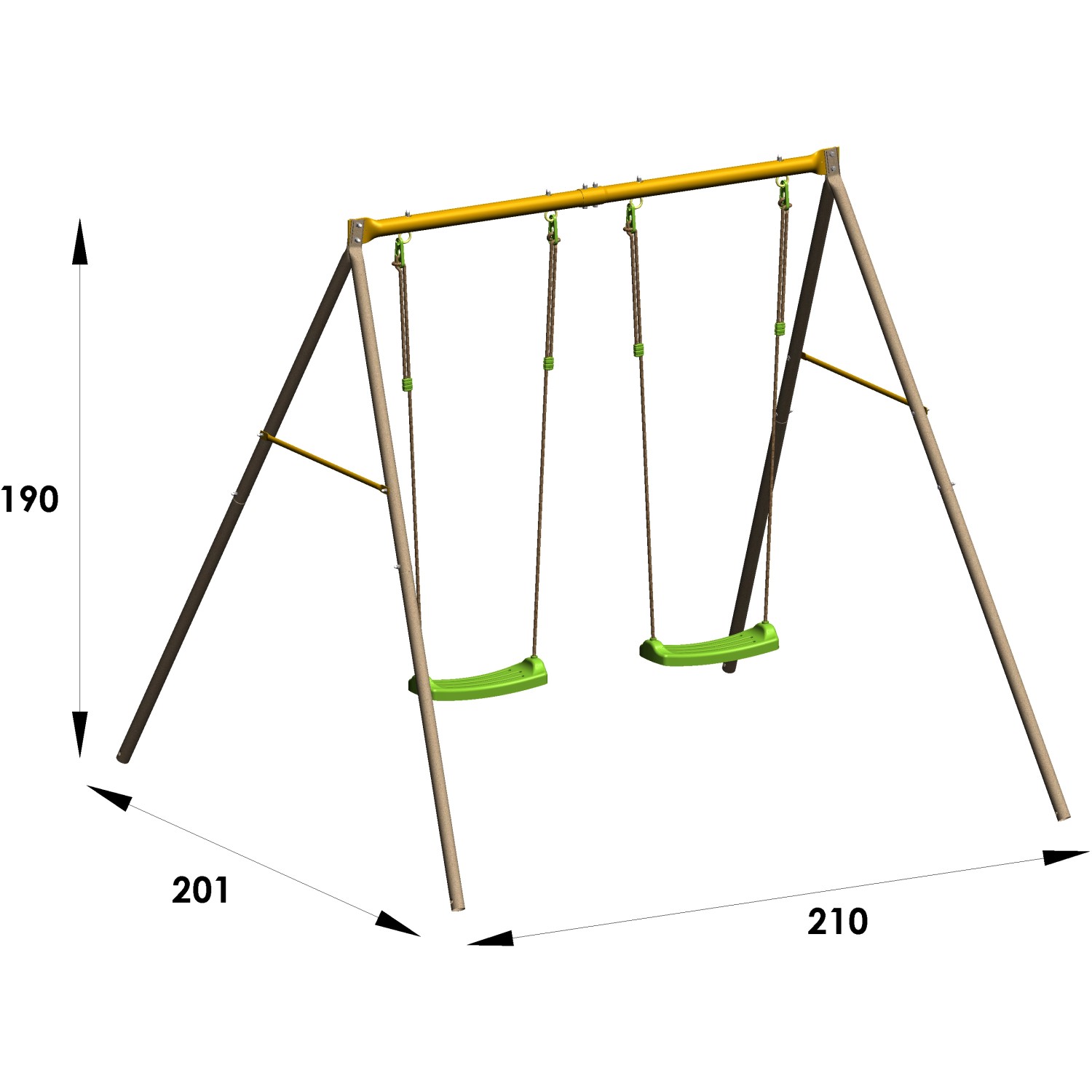 Altalena Singola e Altalena da Bimbi 2-in-1 Arancione cod mxl 44589