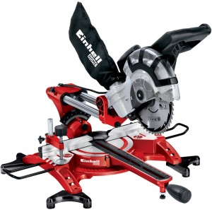 Troncatrice Einhell rossa per tagli precisi del legno.