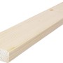 Listello in legno piallato di colore chiaro, adatto a vari progetti di costruzione e artigianato.