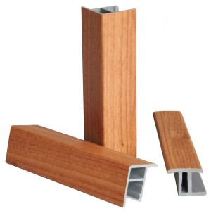 Profili per cucina t.b.t. effetto legno, profili angolari e terminali.