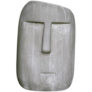 Figura decorativa testa Moai, 31 cm, in pietra artificiale per la decorazione del giardino.