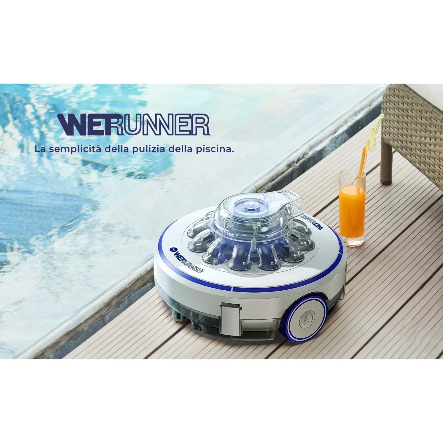 Robot pulitore per piscina Gre 4.000 mAh grigio per piscine fuori terra fino a 35 m².