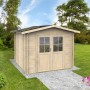 Casetta da giardino in legno Madame 215x250 cm. Spaziosa casetta con doppia porta e finestre per attrezzi e utensili.