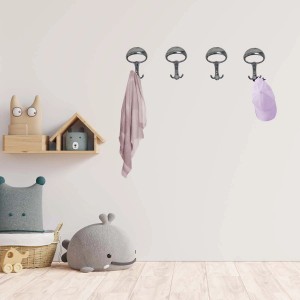 Appendiabiti da parete con quattro ganci, ideale per camerette o corridoi. Organizer per vestiti e accessori.
