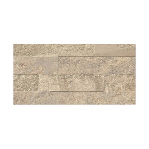 Piastrella da rivestimento beige effetto pietra per interni.