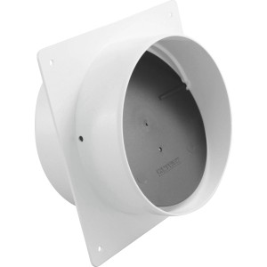 Raccordo a muro bianco Marley System 100 con valvola di non ritorno per collegamento tubo.