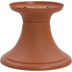Pedistallo marrone per fioriere, accessorio per piante e vasi.