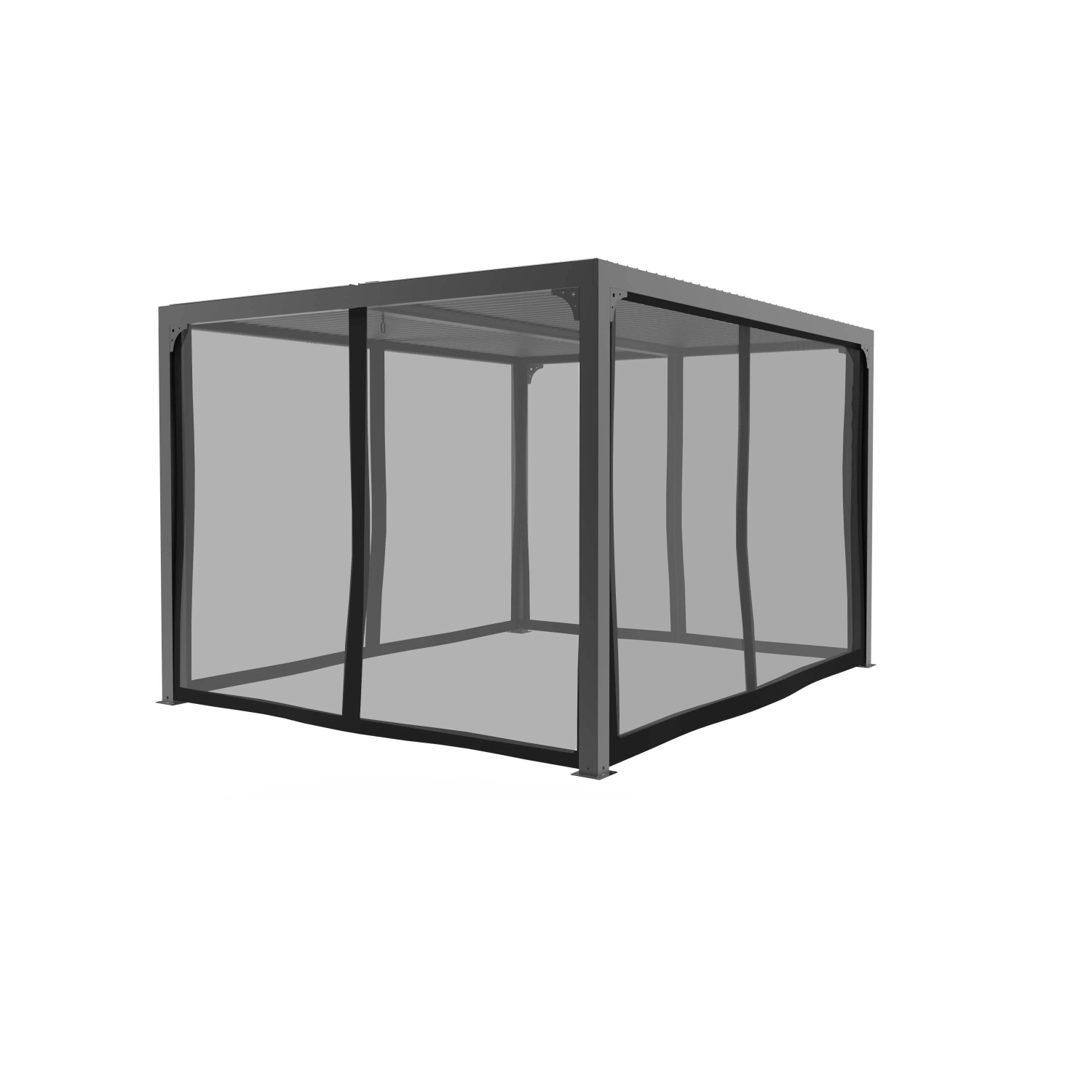 Tenda zanzariera per pergola bioclimatica 3630 antracite H231xL300xP360 cm_5