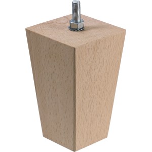 Gamba per mobile Hettich Vasio in legno di faggio, 120x70x70 mm con vite M8.