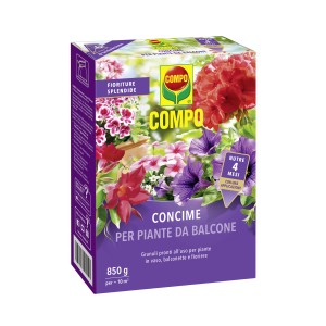 Concime COMPO per piante da balcone per fioriture rigogliose, confezione da 850g.