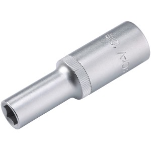 Bussola lunga LUX Comfort 10 mm, esagonale, acciaio al cromo vanadio per chiavi e estrattori.