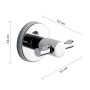 Doppio gancio cromato t.b.t. per doccia, dimensioni: 5,6 x 5,5 x 6,5 cm.
