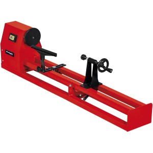Tornio per legno Einhell TC-WW 1000/1 rosso, con supporto utensile e velocità regolabile.