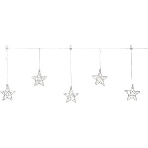 Catena luminosa con stelle 50 LED luce bianco caldo 2,20 m