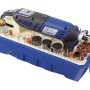 Set modellismo e incisione LUX MBS-160 in valigetta blu con accessori per lavori di miniatura.