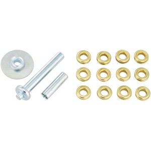 Set LUX Ösenstempel Classic con 12 occhielli (12mm) e strumento per il fissaggio degli occhielli.